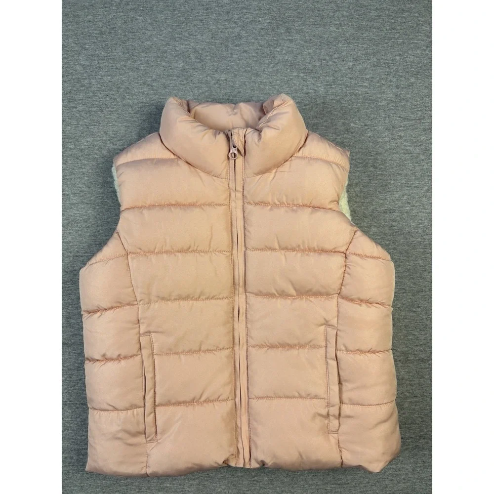 GAP KIDS GIRLS PUFFER VEST SHERPA LINING LIGHT PINK Size Small Regular